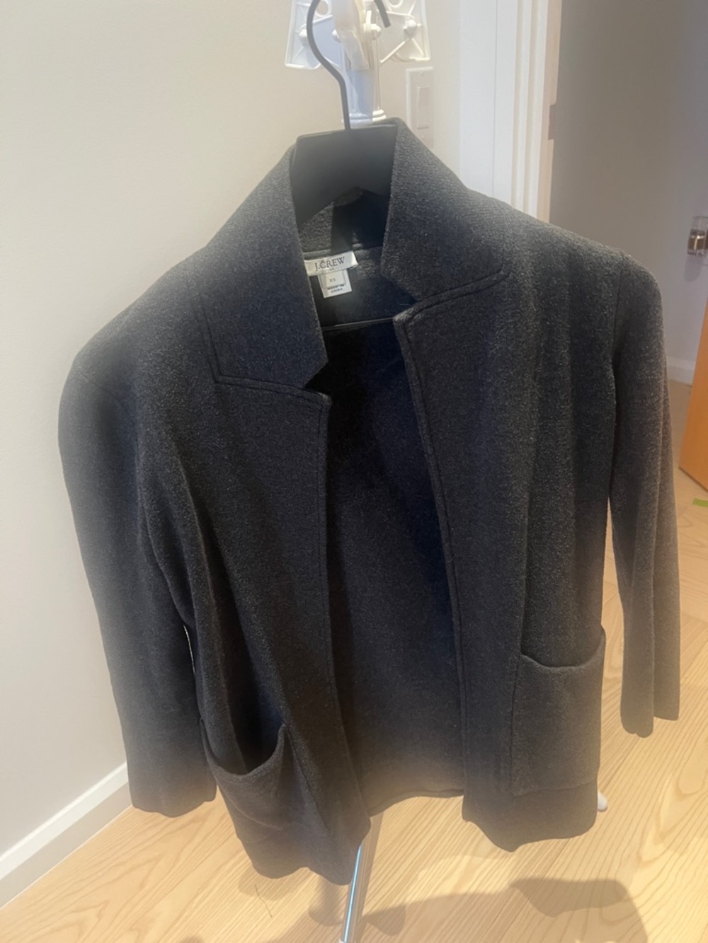 J. Crew Charcoal Open-Front Knit Cardigan